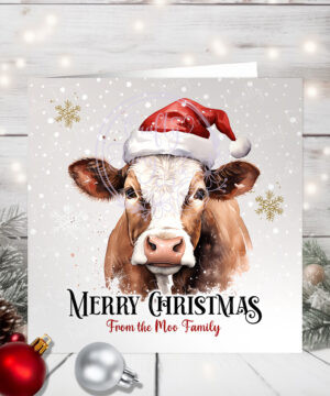 1108 personalised cow christmas card 3