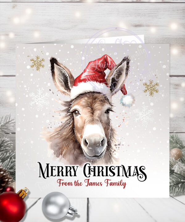 1110 personalised donkey christmas card 3