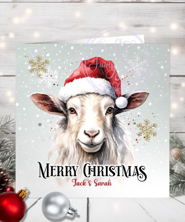 1113 personalised goat christmas card 4