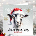 1114 personalised goat christmas card 4