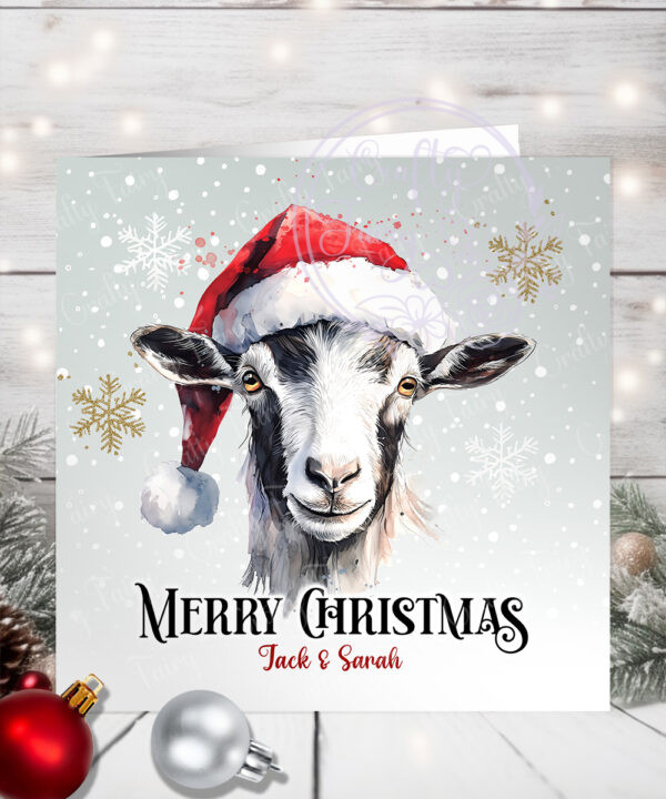 1114 personalised goat christmas card 4