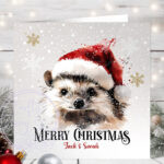 1115 personalised hedgehog christmas card 3