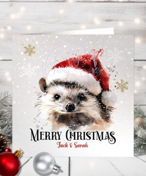 1115 personalised hedgehog christmas card 3
