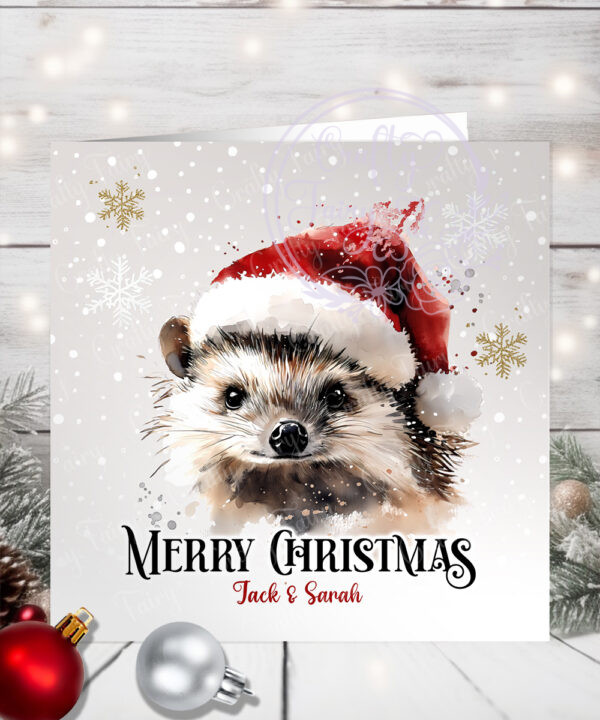 1115 personalised hedgehog christmas card 3