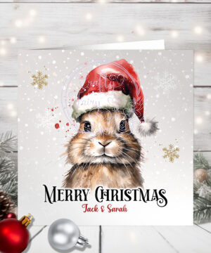 1118 personalised rabbit christmas card 3