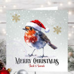 1119 personalised robin christmas card 2