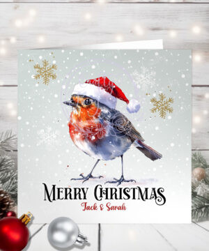 1119 personalised robin christmas card 2