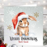 1123 personalised santa bunny christmas card 3