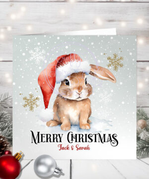 1123 personalised santa bunny christmas card 3