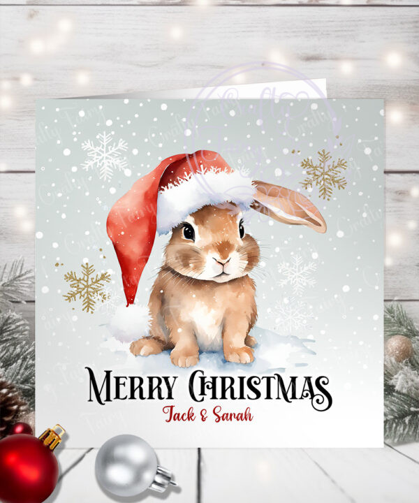 1123 personalised santa bunny christmas card 3