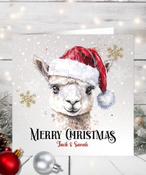 1167 personalised alpaca christmas card 2