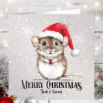 1168 personalised field mouse christmas card 1
