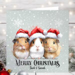 1169 personalised guinea pig christmas card 1
