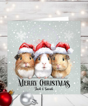 1169 personalised guinea pig christmas card 1