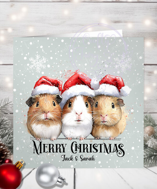 1169 personalised guinea pig christmas card 1
