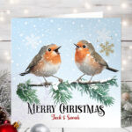 1170 personalised robins christmas card 2