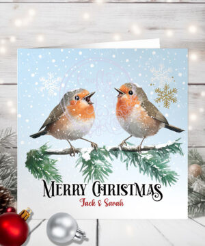 1170 personalised robins christmas card 2