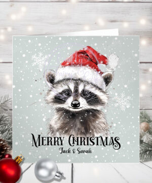 1171 personalised raccoon christmas card 1