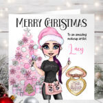 1184 personalised makeup artist christmas card