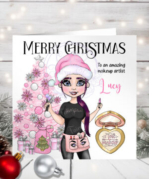 1184 personalised makeup artist christmas card