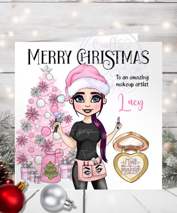 1184 personalised makeup artist christmas card