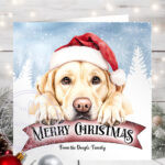 1213 personalised christmas dog labrador card