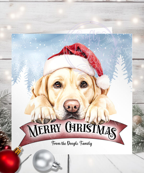 1213 personalised christmas dog labrador card