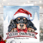 1217 personalised christmas dog cocker spaniel card 1