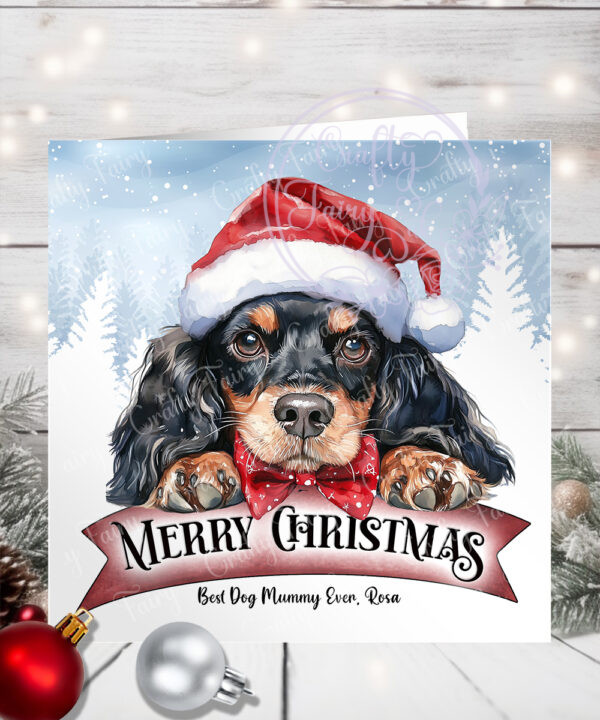 1217 personalised christmas dog cocker spaniel card 1
