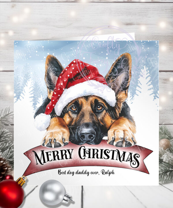 1223 personalised christmas german shepherd card 1