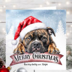 1225 personalised christmas staffie card 1