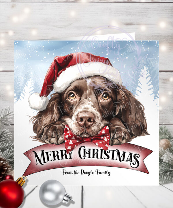 1227 personalised christmas springer spaniel card 1