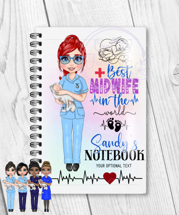 1746 personalised a5 notebook midwife 3
