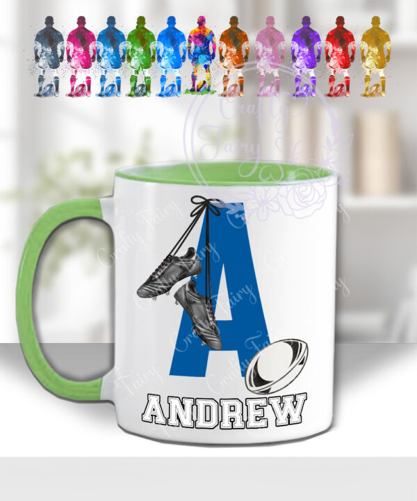 33457 personalised rugby player man mug 2