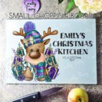 3420 purple teal personalised reindeer chopping board 2