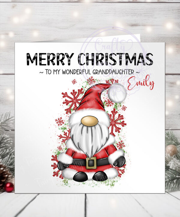 personalised santa gonk christmas card