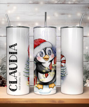 3436 personalised red santa penguin christmas tumbler 2