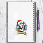 3439 personalised red santa penguin christmas notebook 2