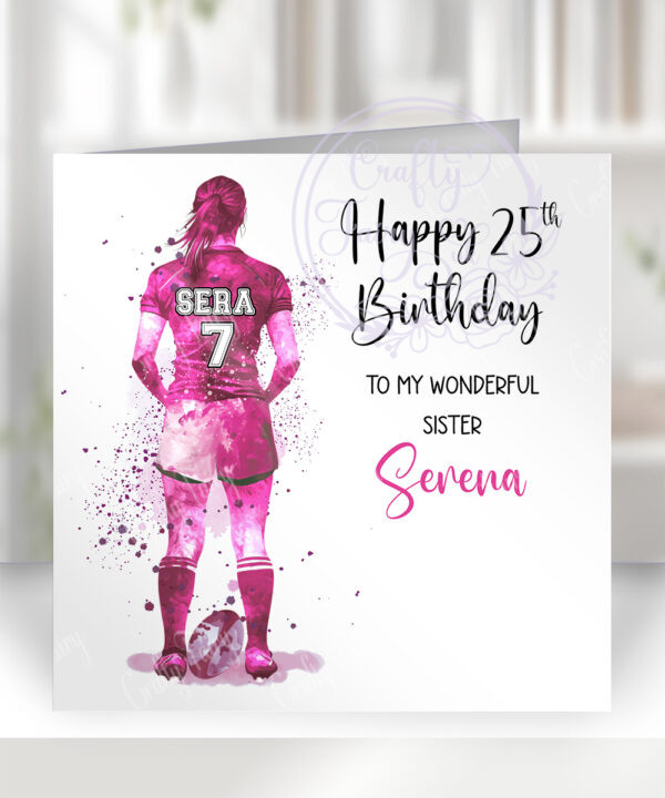 3444 personalised rugby woman birthday card 1