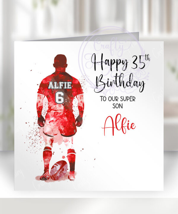 3445 personalised rugby man birthday card 2