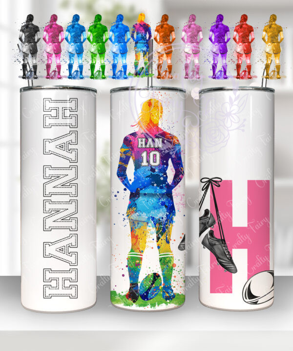 3451 personalised rugby woman tumbler 1