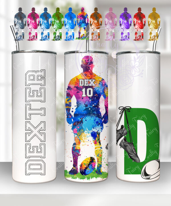 3453 personalised rugby man tumbler 2