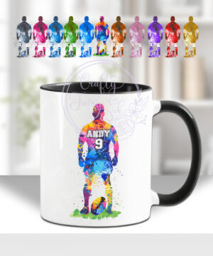 3457 personalised rugby player man mug 1