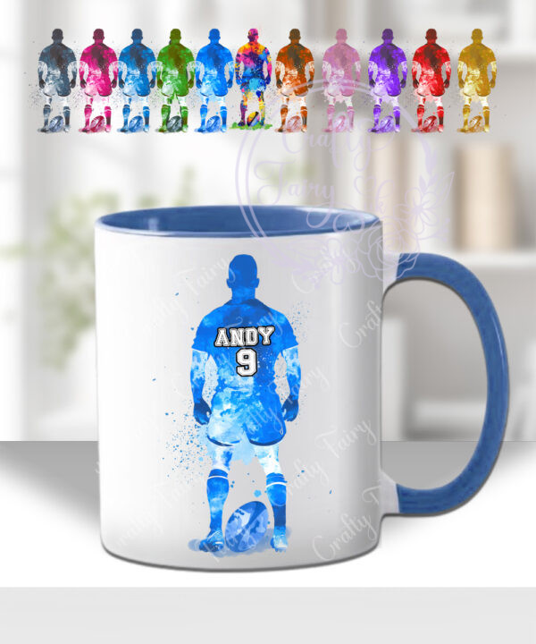3457 personalised rugby player man mug 2