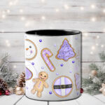 personalised gingerbread lilac hot chocolate & cookies christmas mug gift