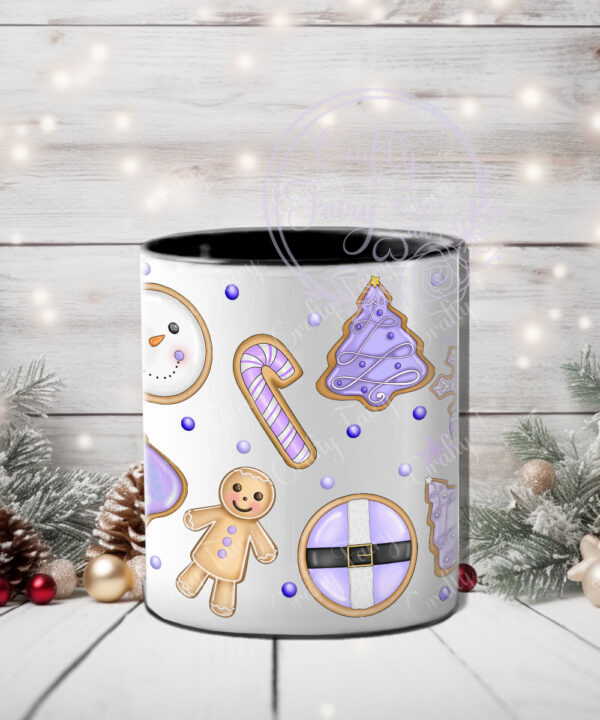 personalised gingerbread lilac hot chocolate & cookies christmas mug gift