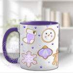 personalised gingerbread lilac hot chocolate & cookies christmas mug gift