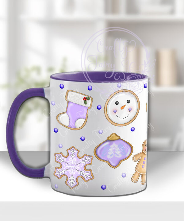 personalised gingerbread lilac hot chocolate & cookies christmas mug gift