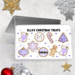 personalised gingerbread lilac hot chocolate & cookies christmas snack tin