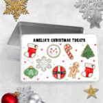 personalised gingerbread hot chocolate & red cookies christmas snack tin